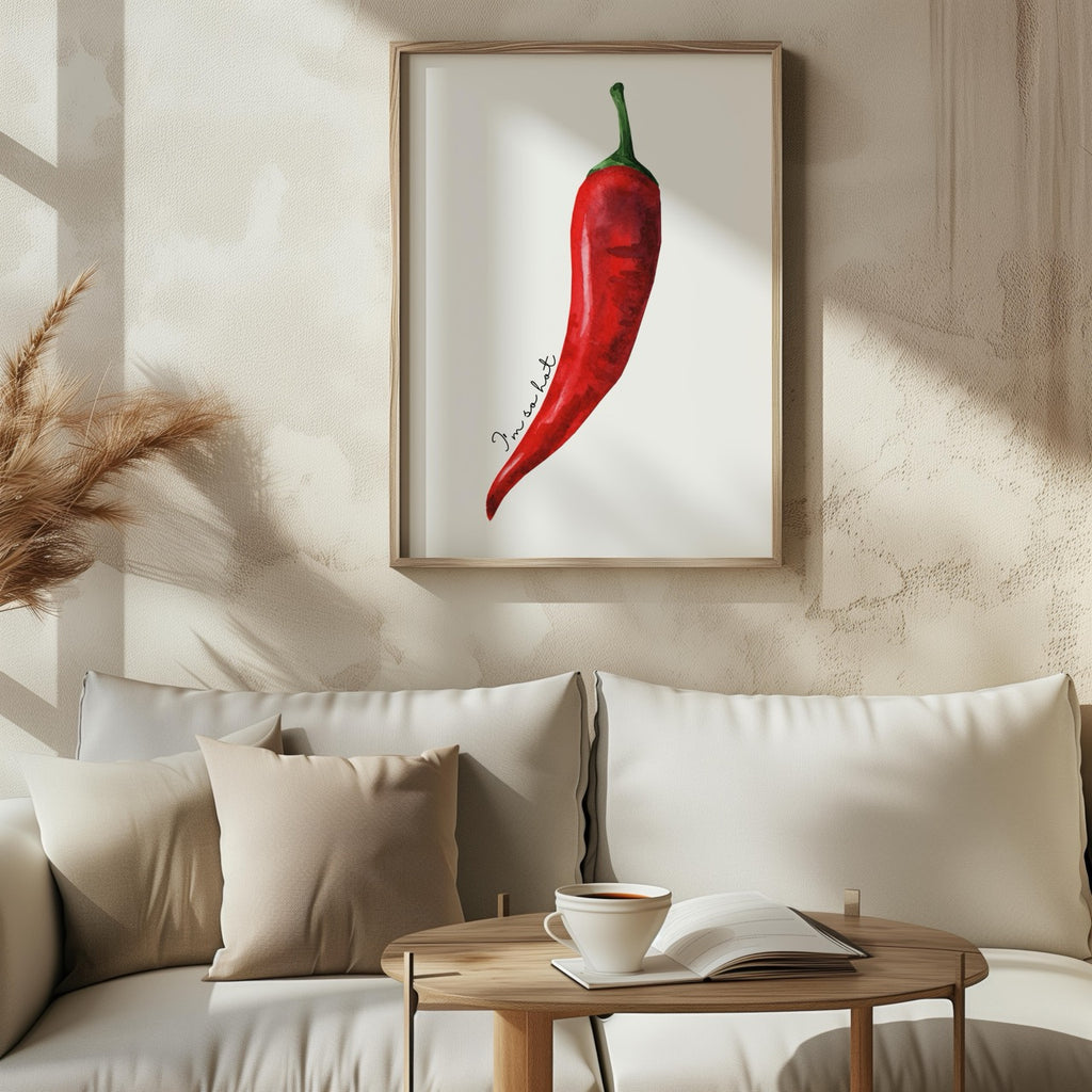 Red I'm So Hot Chilli Pepper - Rolled Poster Wall Art Print | House Prints