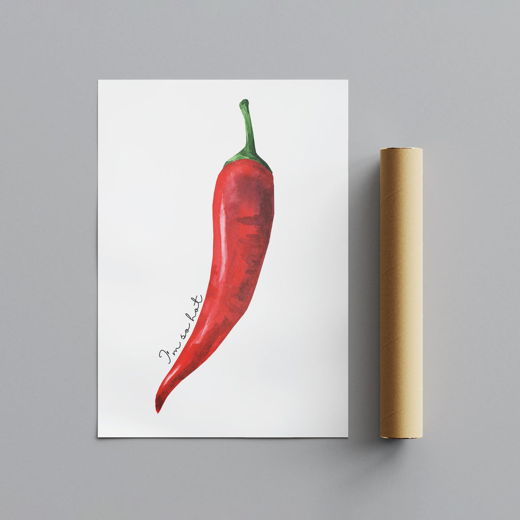Red I'm So Hot Chilli Pepper - Rolled Poster Wall Art Print | House Prints