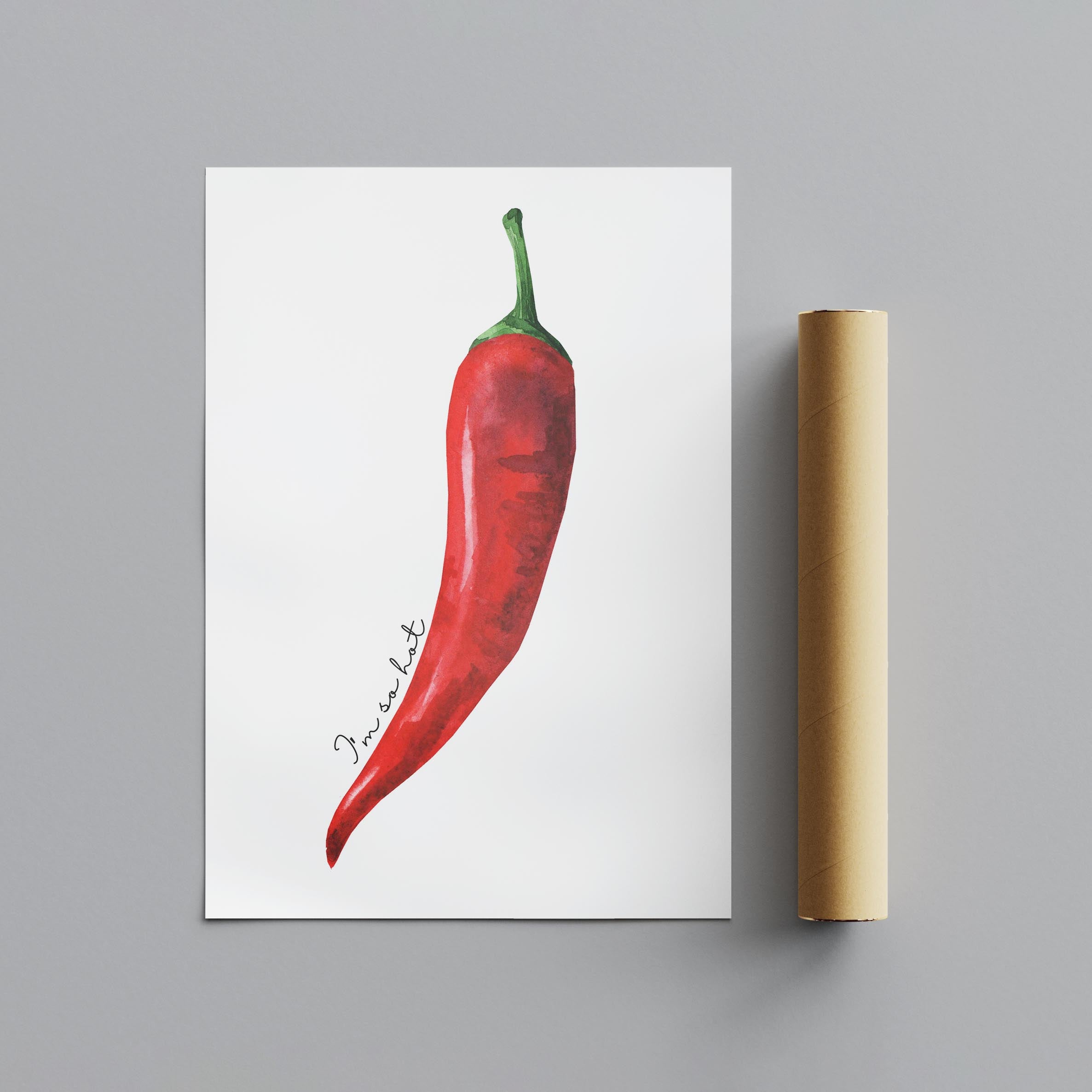 Red I'm So Hot Chilli Pepper - Rolled Poster Wall Art Print | House Prints