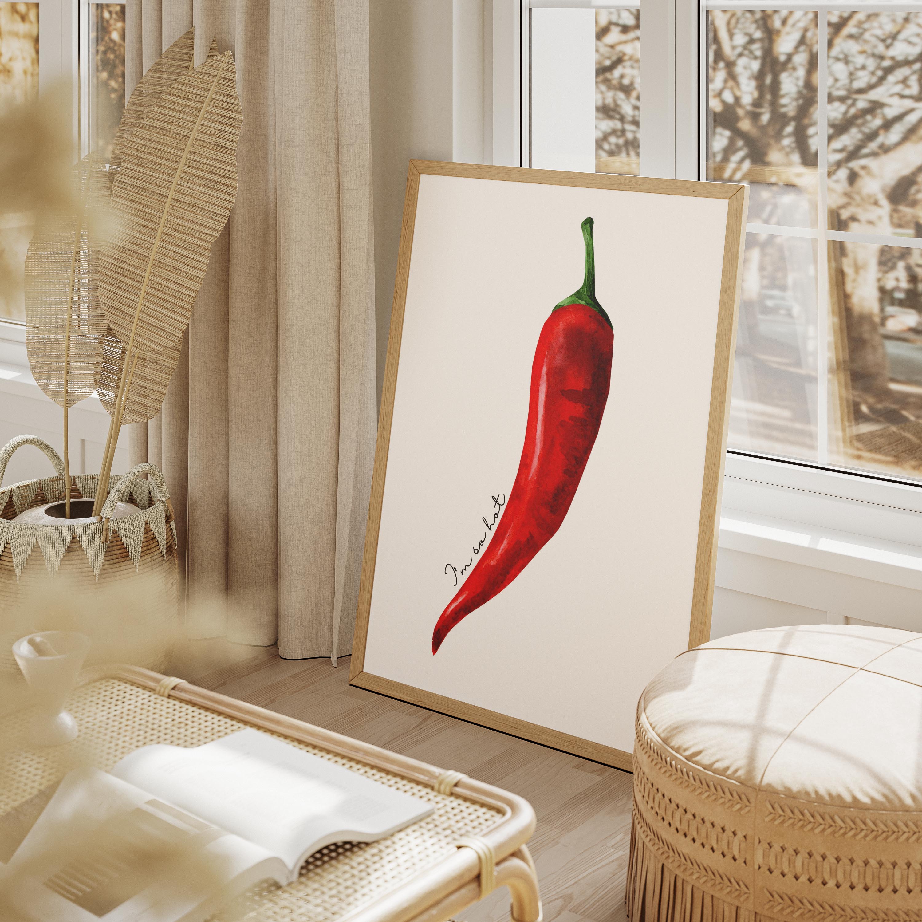 Red I'm So Hot Chilli Pepper - Rolled Poster Wall Art Print | House Prints