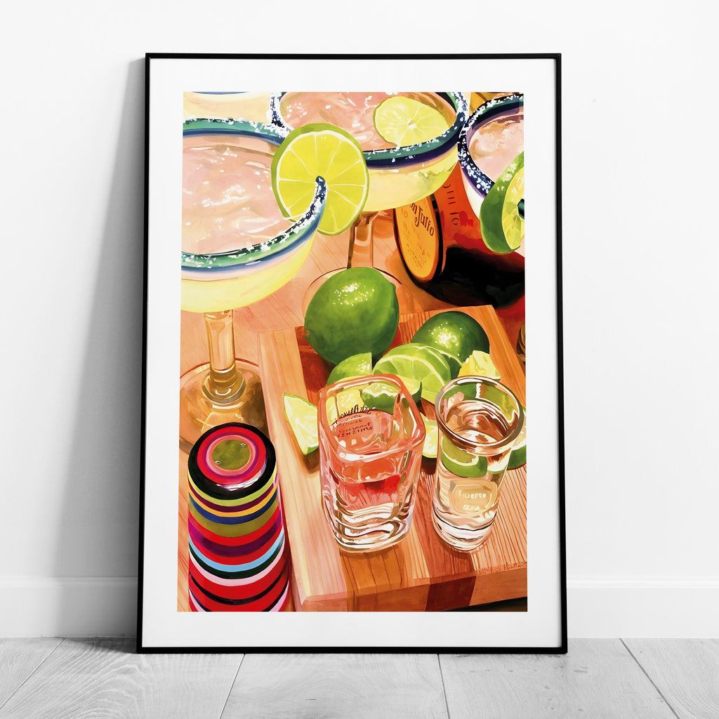Tequila Cocktails & Lime Fiesta Drinks - Rolled Poster Wall Art Print | House Prints