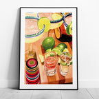 Tequila Cocktails & Lime Fiesta Drinks - Rolled Poster Wall Art Print | House Prints