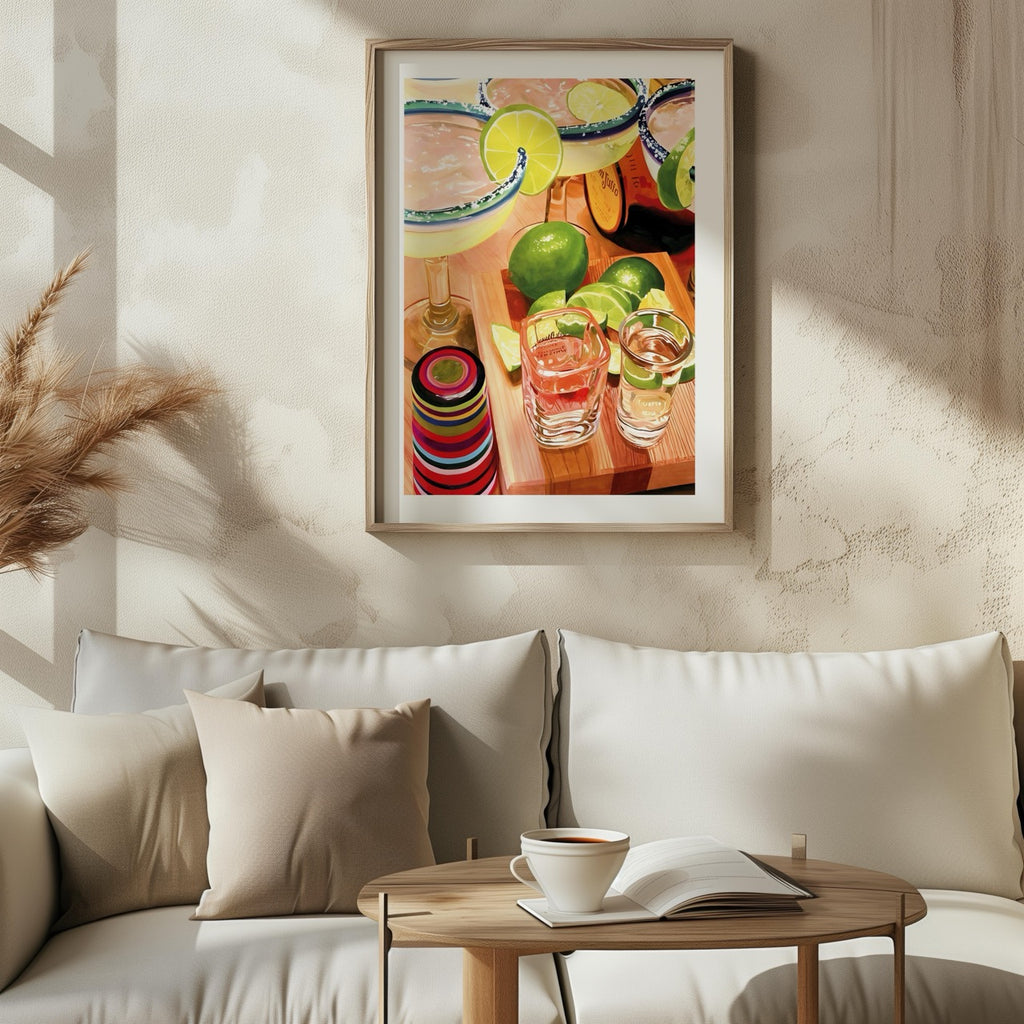 Tequila Cocktails & Lime Fiesta Drinks - Rolled Poster Wall Art Print | House Prints