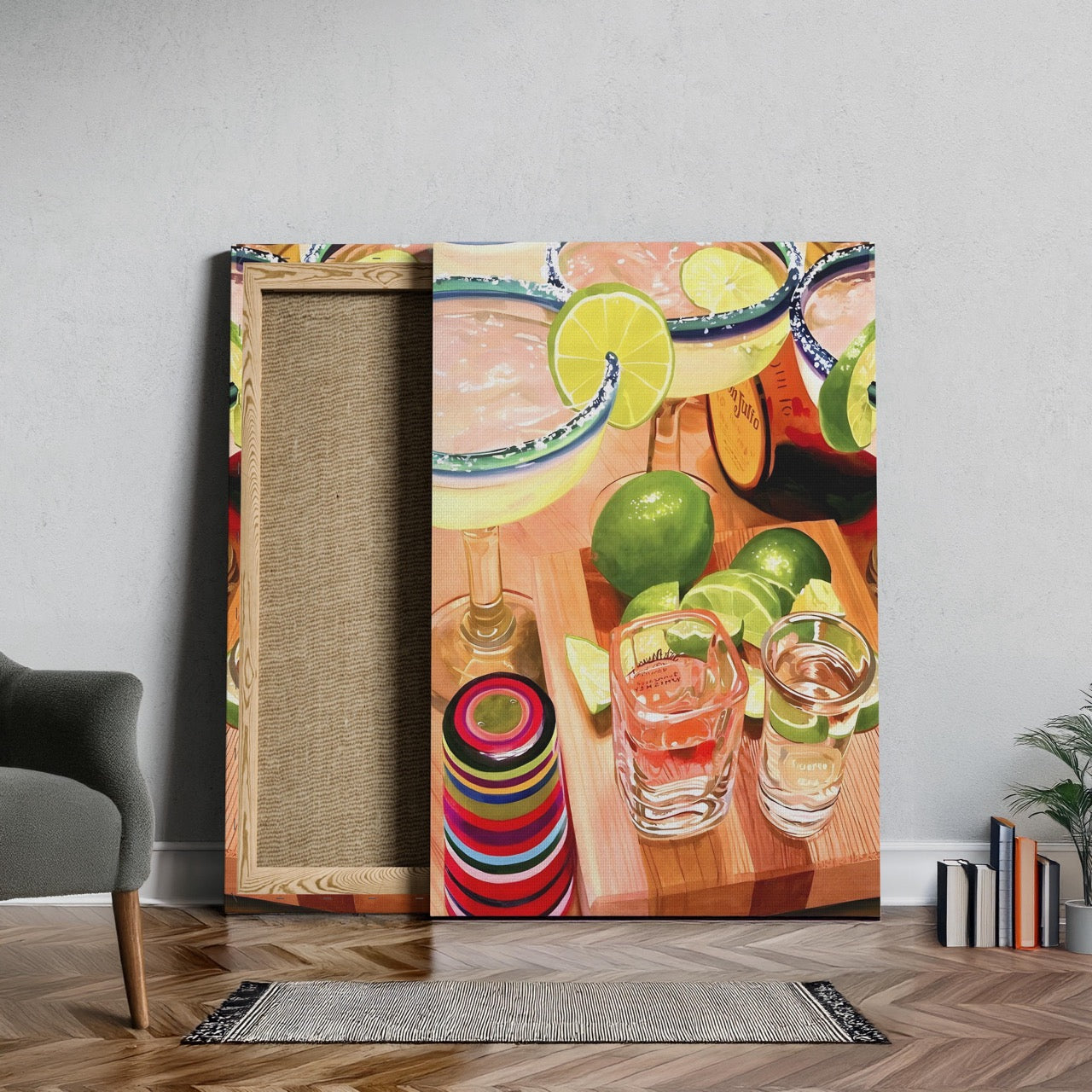 Tequila Cocktails & Lime Fiesta Drinks - Framed Canvas Wall Art Print | House Prints