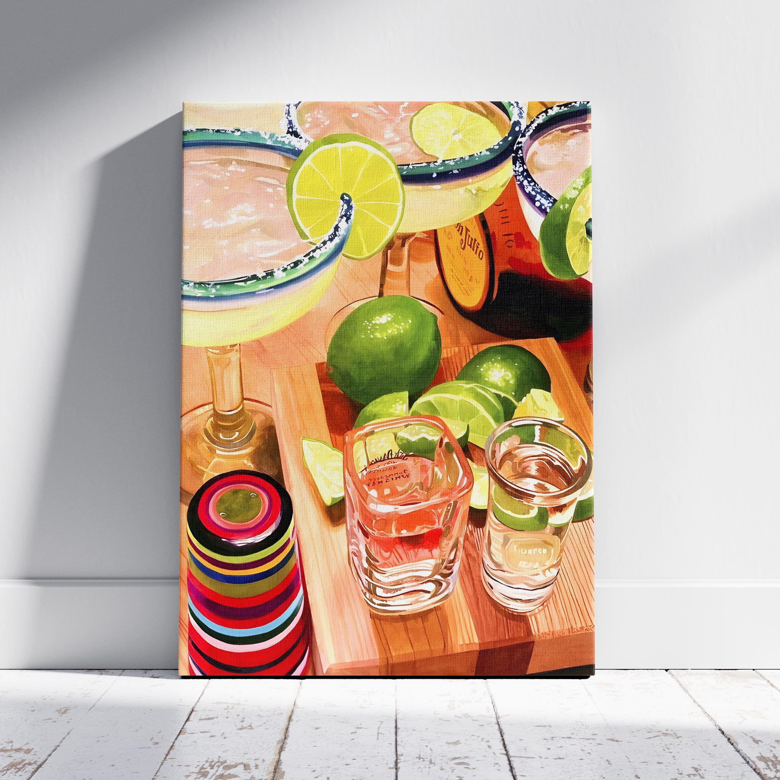Tequila Cocktails & Lime Fiesta Drinks - Framed Canvas Wall Art Print | House Prints