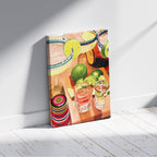 Tequila Cocktails & Lime Fiesta Drinks - Framed Canvas Wall Art Print | House Prints