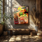 Tequila Cocktails & Lime Fiesta Drinks - Framed Canvas Wall Art Print | House Prints