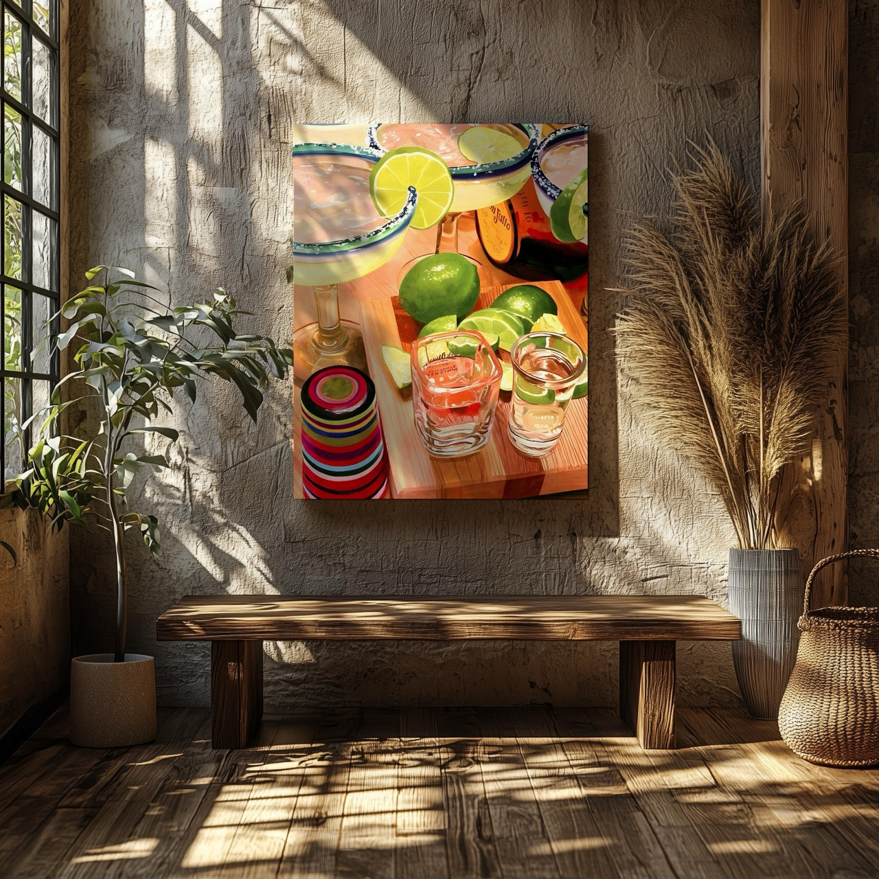 Tequila Cocktails & Lime Fiesta Drinks - Framed Canvas Wall Art Print | House Prints