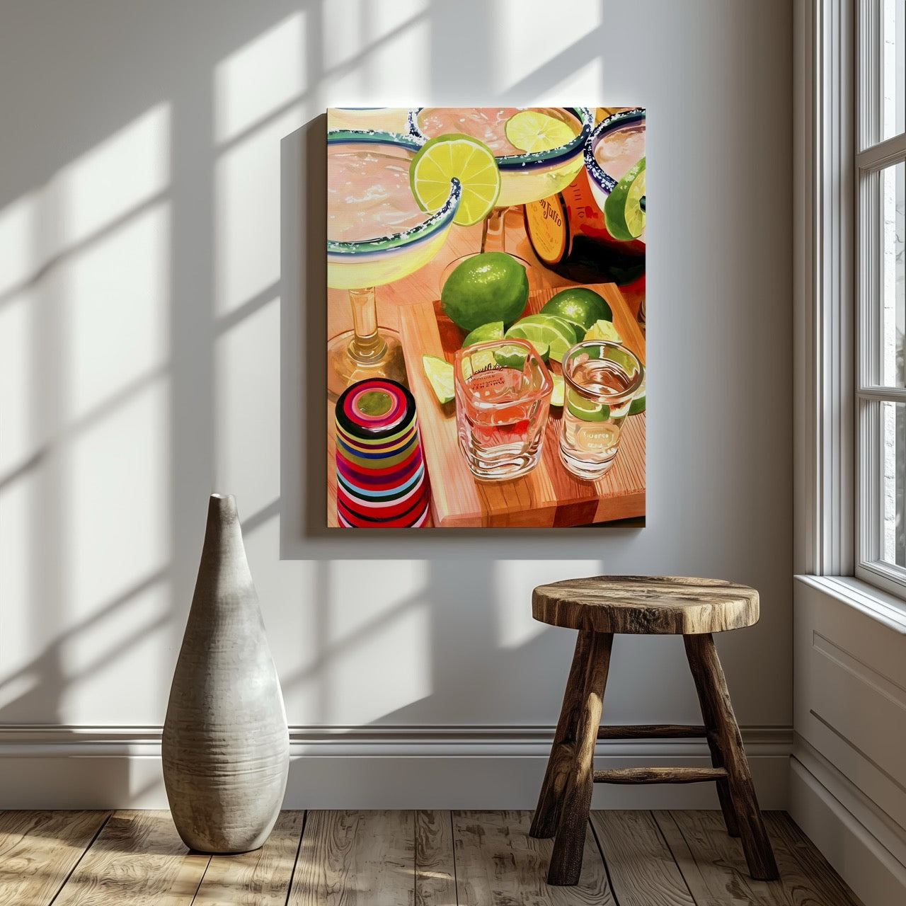 Tequila Cocktails & Lime Fiesta Drinks - Framed Canvas Wall Art Print | House Prints