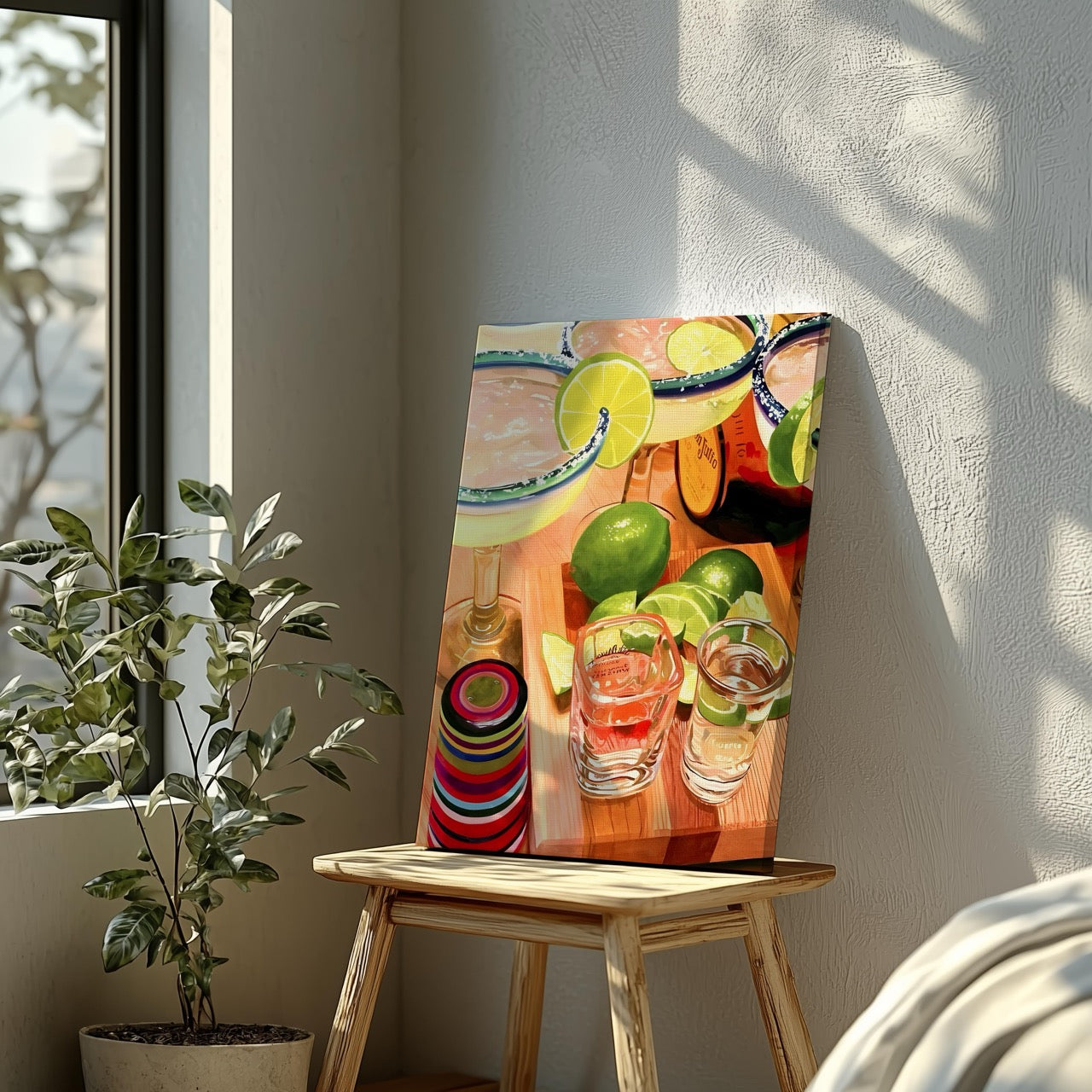 Tequila Cocktails & Lime Fiesta Drinks - Framed Canvas Wall Art Print | House Prints