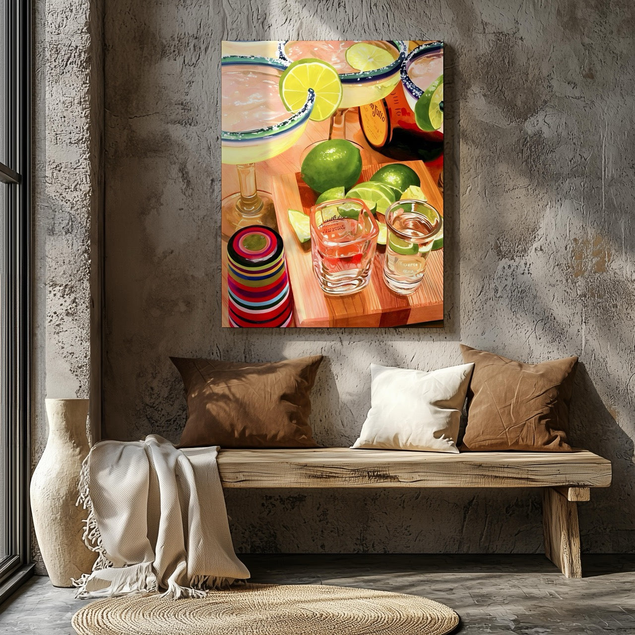 Tequila Cocktails & Lime Fiesta Drinks - Framed Canvas Wall Art Print | House Prints