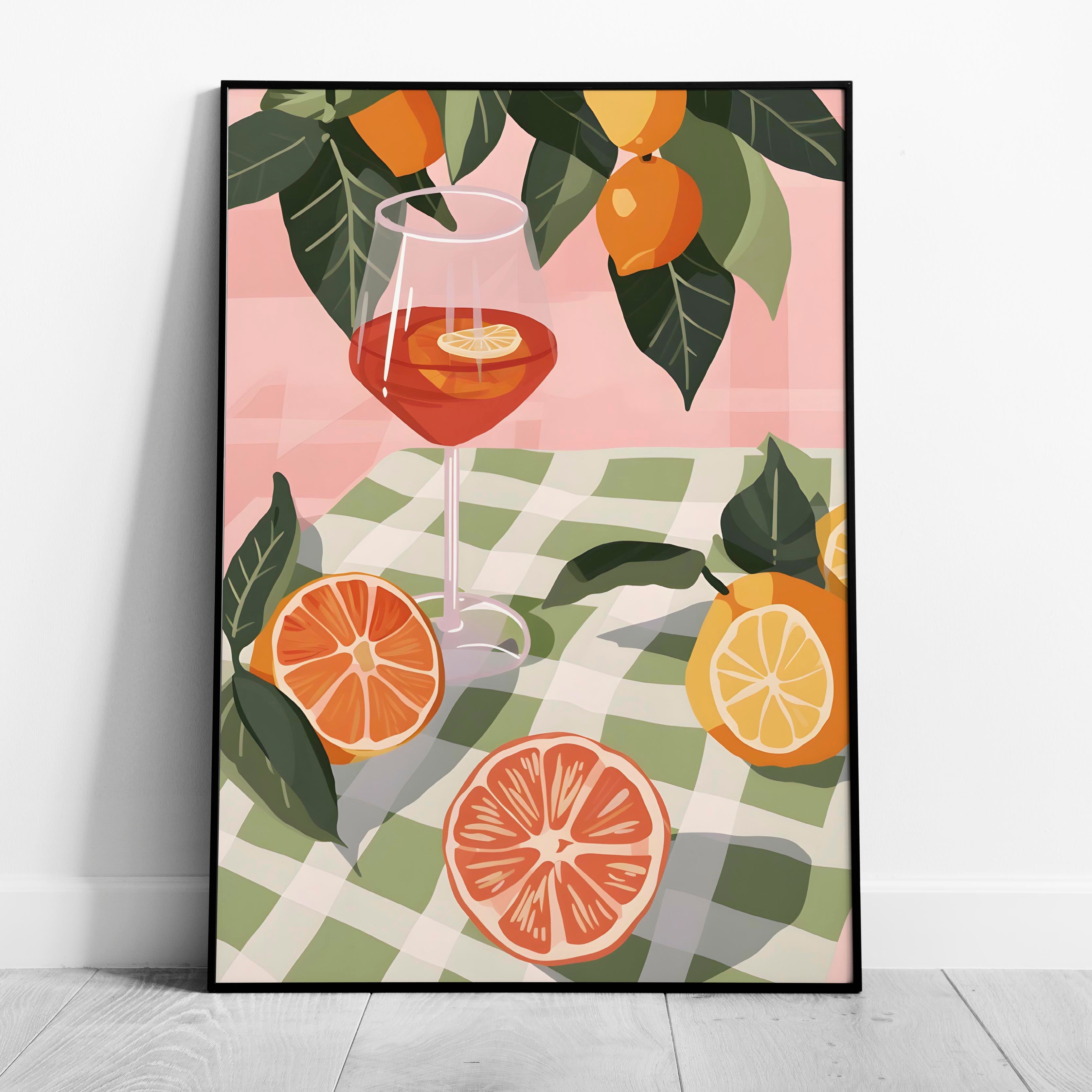 Summer Citrus Picnic Delight - Rolled Poster Wall Art Print | House Prints