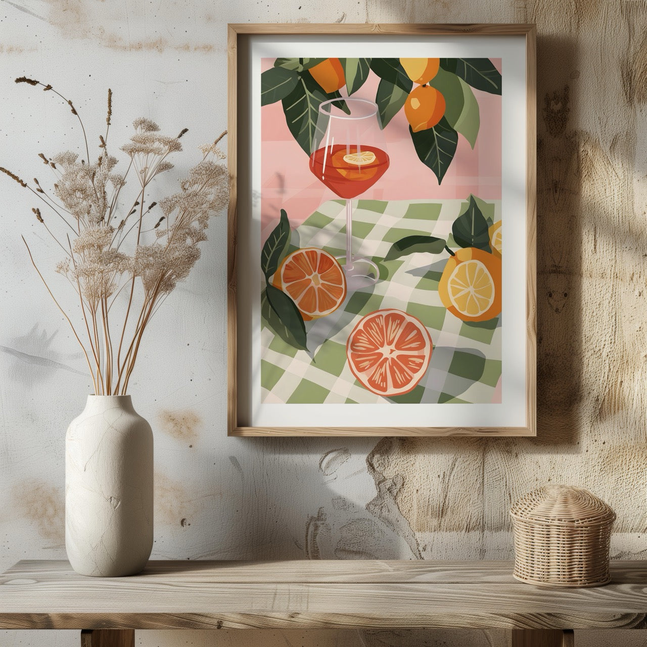 Summer Citrus Picnic Delight - Rolled Poster Wall Art Print - House Prints