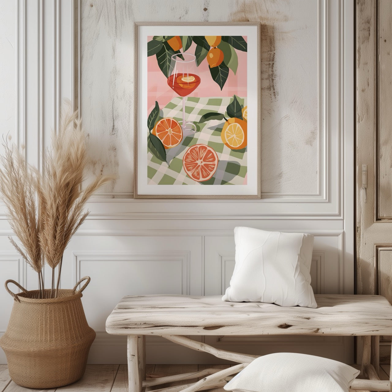 Summer Citrus Picnic Delight - Rolled Poster Wall Art Print | House Prints