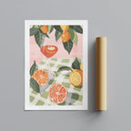 Summer Citrus Picnic Delight - Rolled Poster Wall Art Print | House Prints