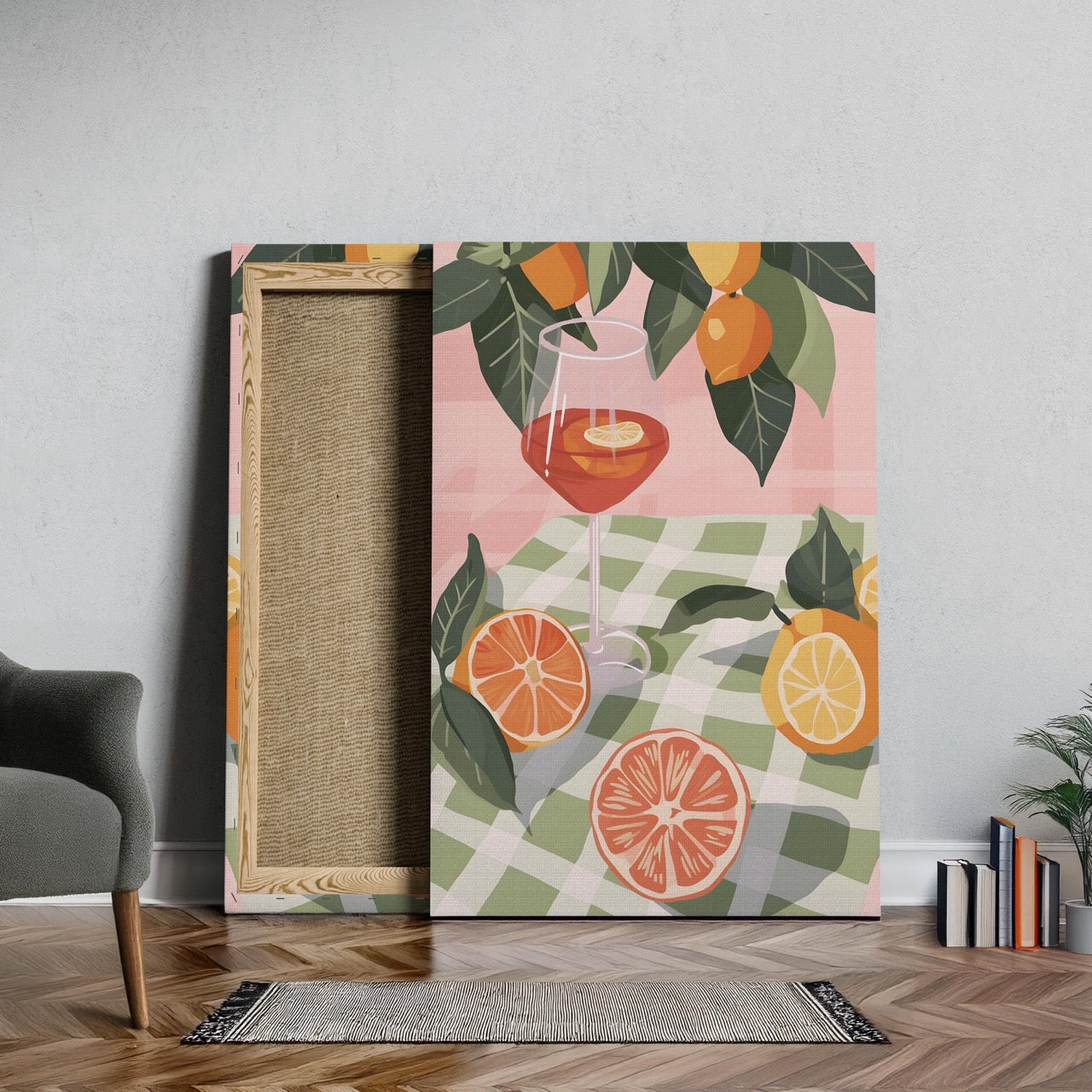 Summer Citrus Picnic Delight - Framed Canvas Wall Art Print | House Prints