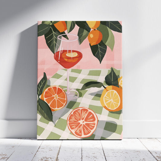 Summer Citrus Picnic Delight - Framed Canvas Wall Art Print - House Prints