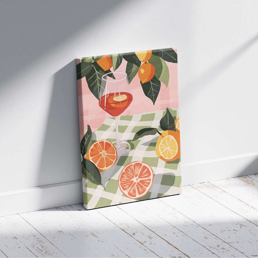 Summer Citrus Picnic Delight - Framed Canvas Wall Art Print | House Prints