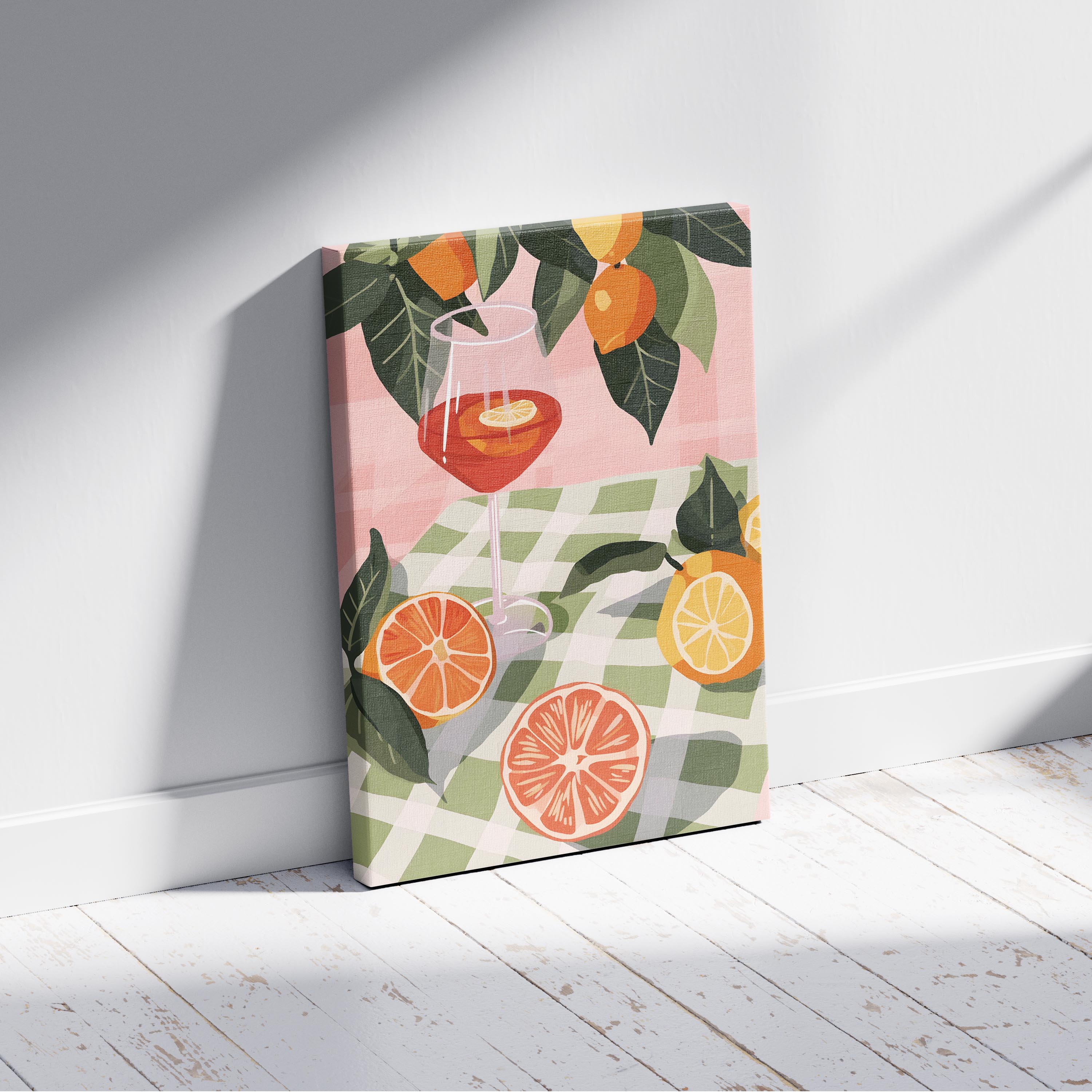 Summer Citrus Picnic Delight - Framed Canvas Wall Art Print | House Prints