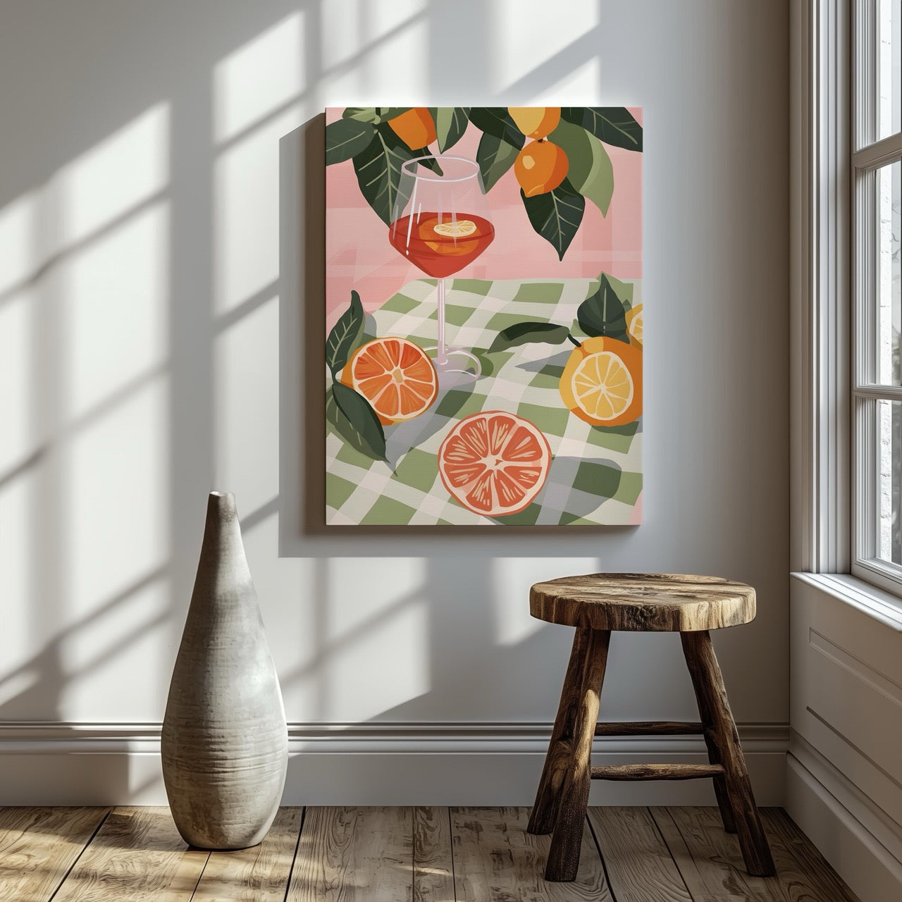Summer Citrus Picnic Delight - Framed Canvas Wall Art Print | House Prints