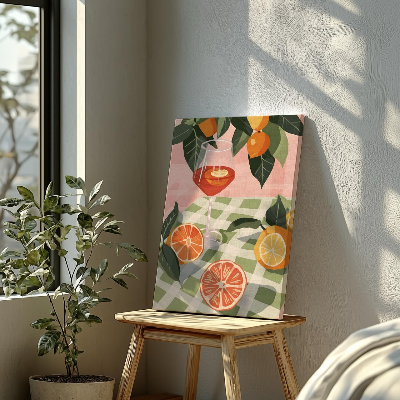 Summer Citrus Picnic Delight - Framed Canvas Wall Art Print | House Prints
