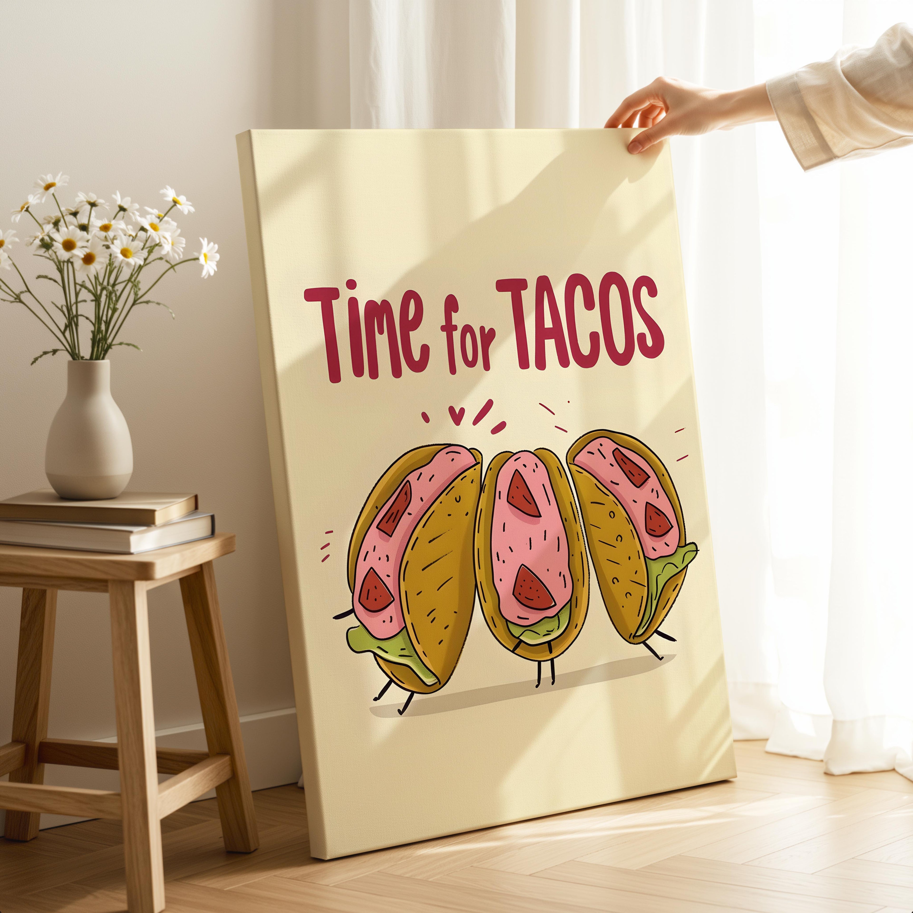 Time For Tacos Kitchen Food - Framed Canvas Wall Art Print | House Prints