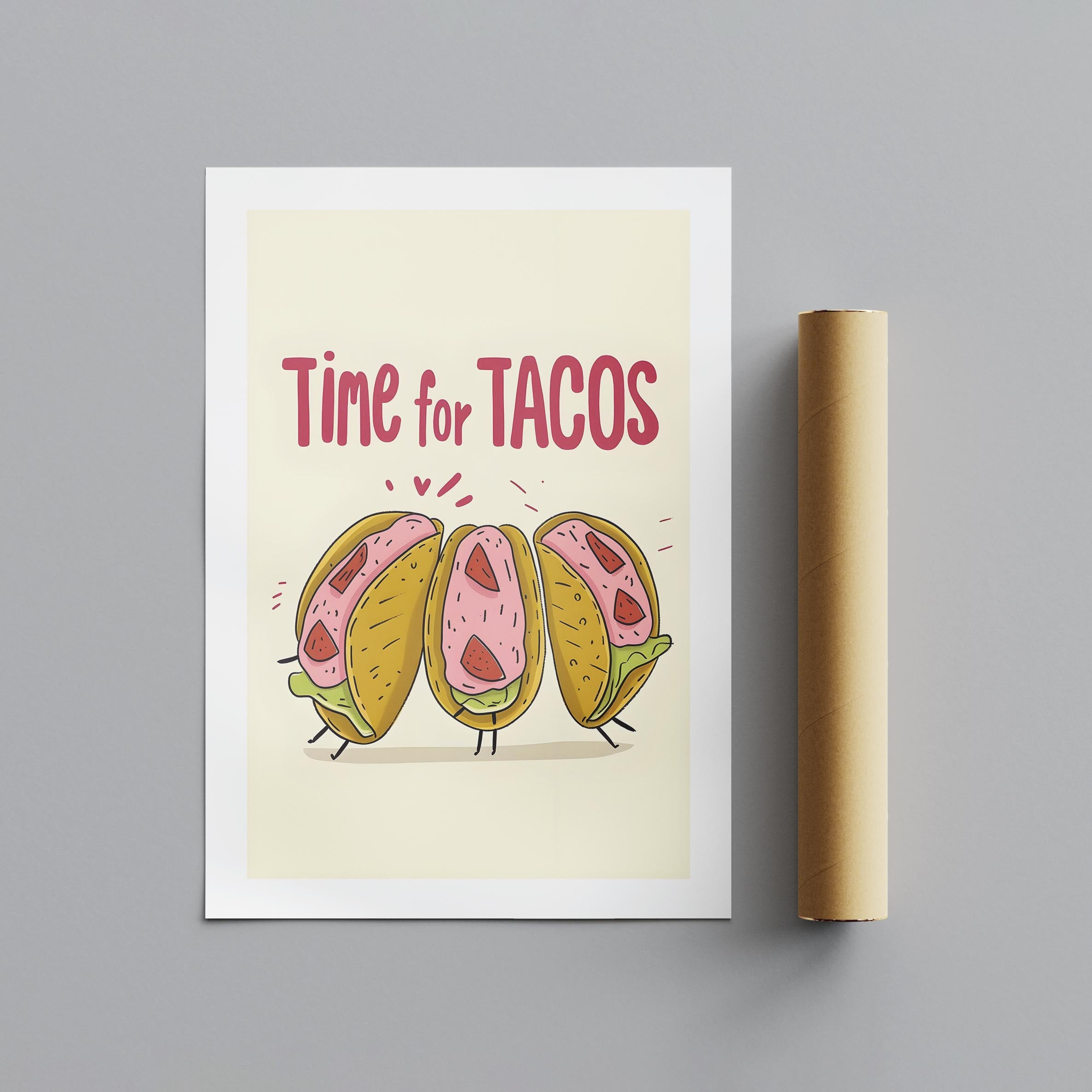 Time For Tacos Kitchen Food - Rolled Poster Wall Art Print | House Prints