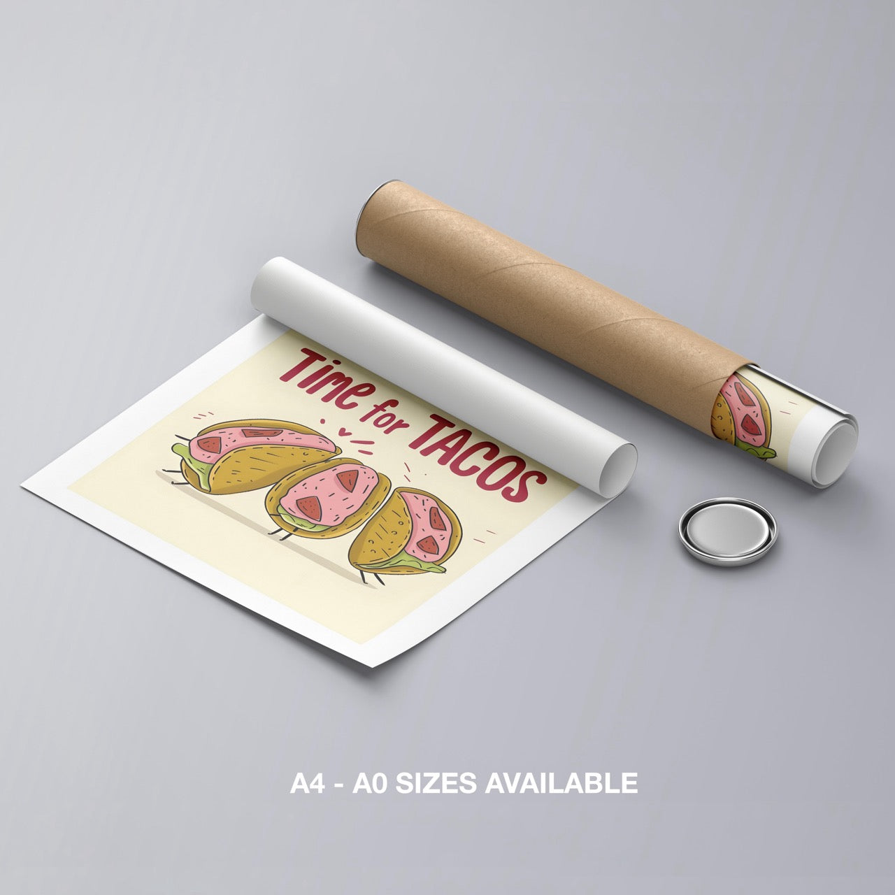 Time For Tacos Kitchen Food - Rolled Poster Wall Art Print | House Prints