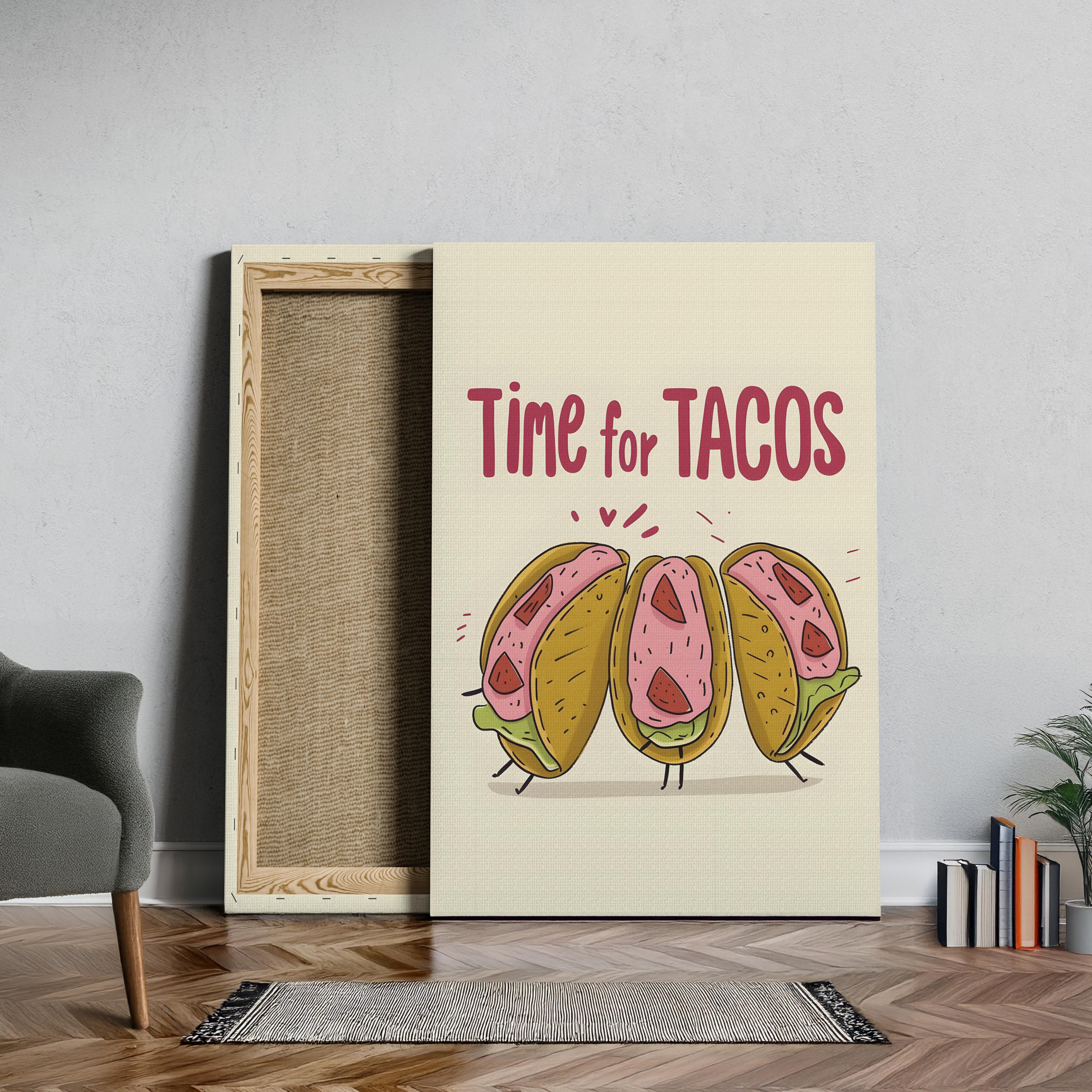 Time For Tacos Kitchen Food - Framed Canvas Wall Art Print | House Prints