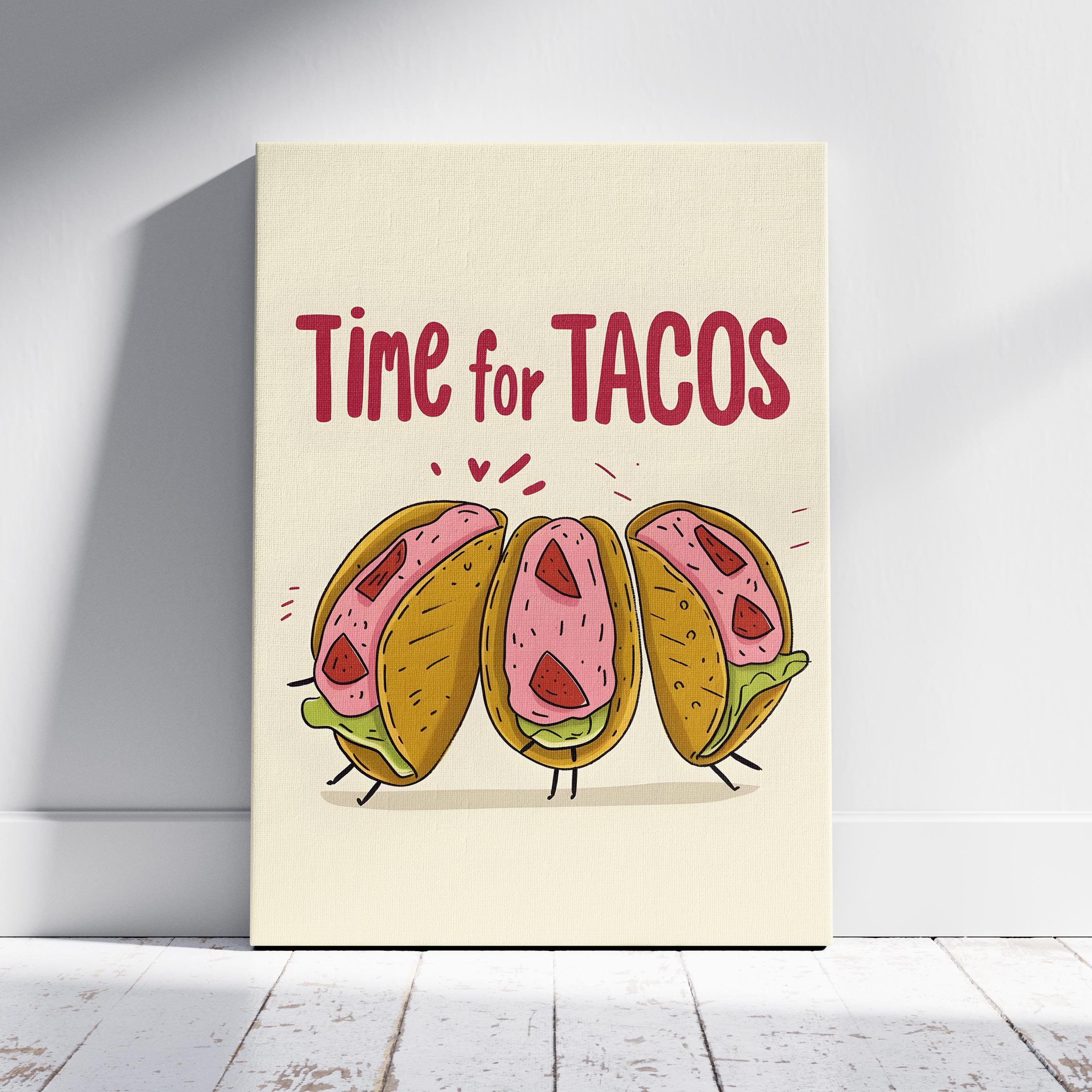 Time For Tacos Kitchen Food - Framed Canvas Wall Art Print | House Prints