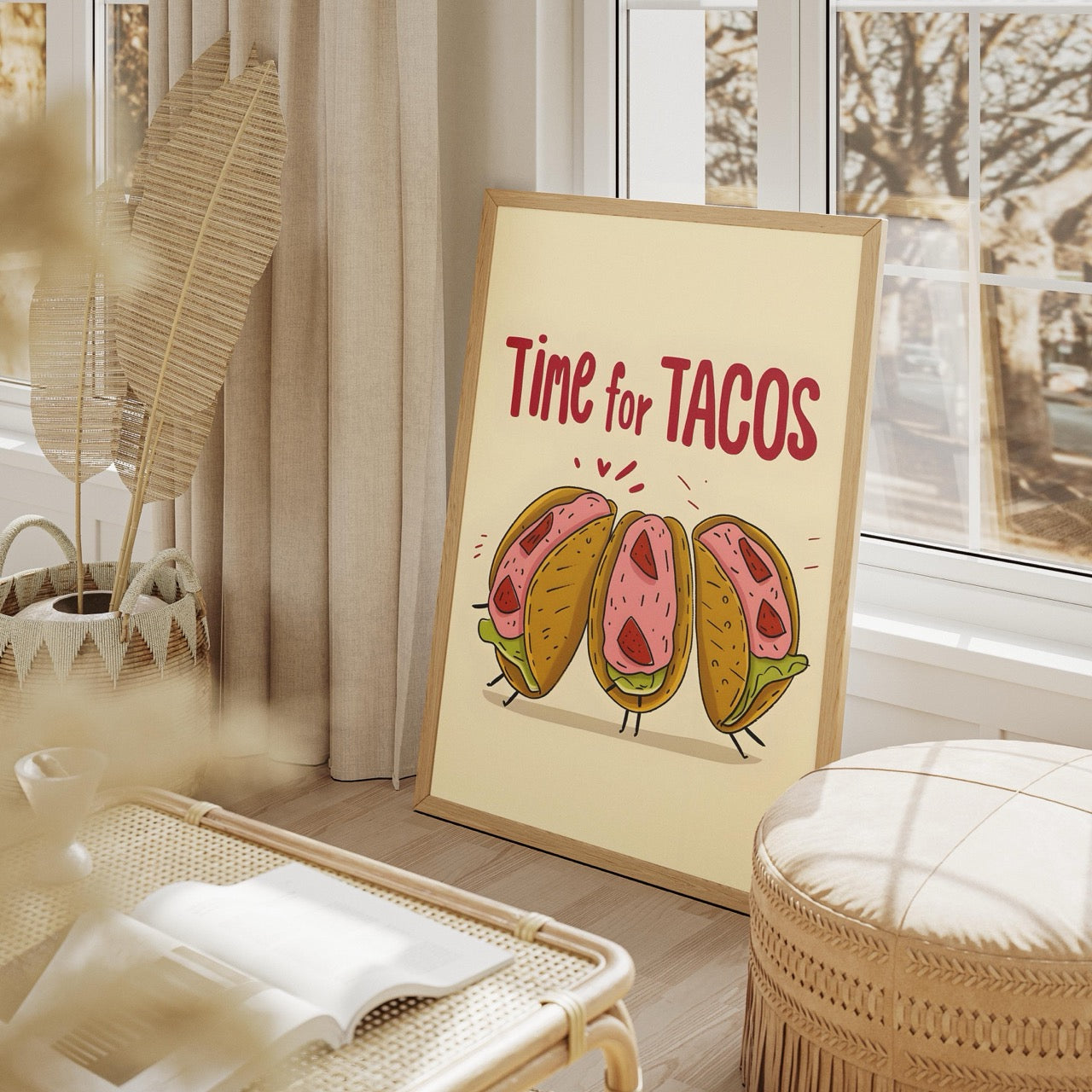 Time For Tacos Kitchen Food - Rolled Poster Wall Art Print | House Prints