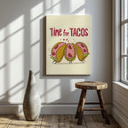 Time For Tacos Kitchen Food - Framed Canvas Wall Art Print | House Prints