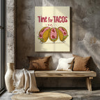 Time For Tacos Kitchen Food - Framed Canvas Wall Art Print | House Prints