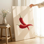 Hot Red Chilli Food in the Kitchen - Framed Canvas Wall Art Print | House Prints
