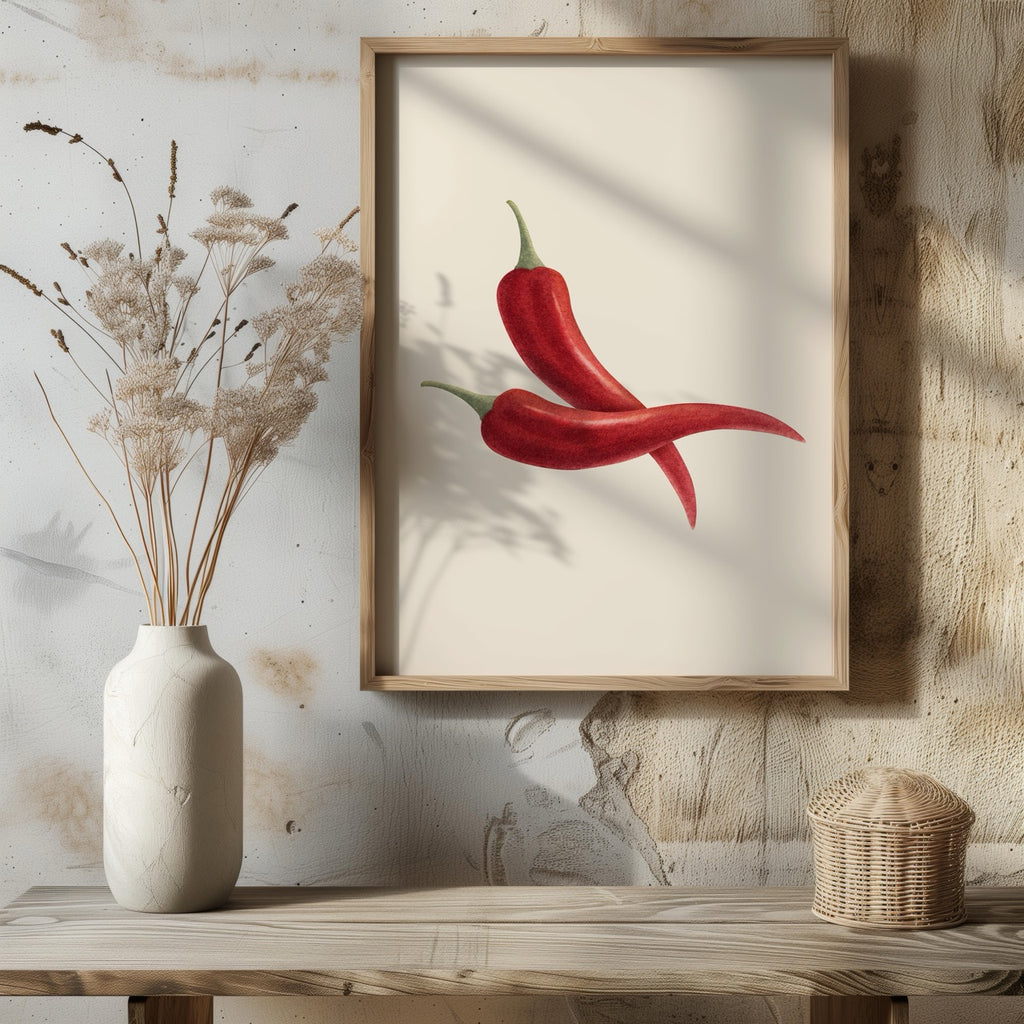 Hot Red Chilli Food in the Kitchen - Rolled Poster Wall Art Print | House Prints