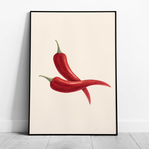 Hot Red Chilli Food in the Kitchen - Rolled Poster Wall Art Print | House Prints