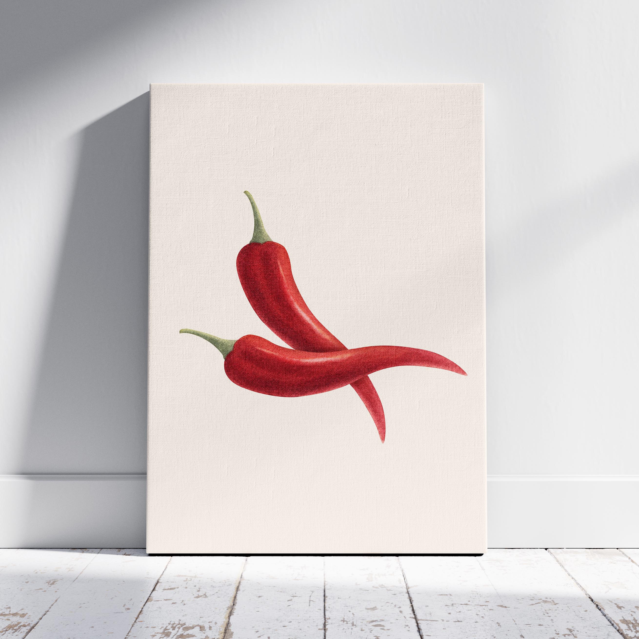 Hot Red Chilli Food in the Kitchen - Framed Canvas Wall Art Print | House Prints