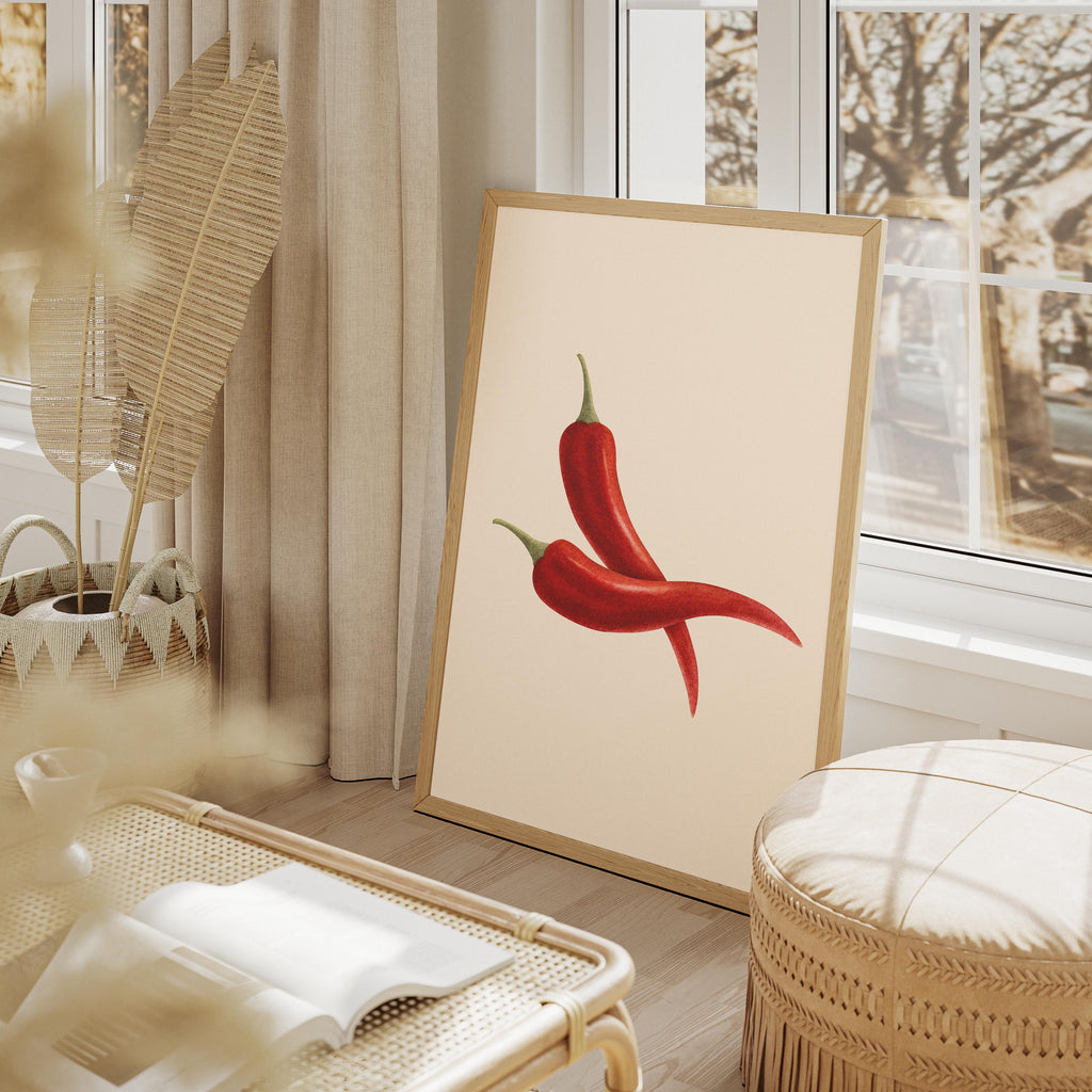 Hot Red Chilli Food in the Kitchen - Rolled Poster Wall Art Print | House Prints