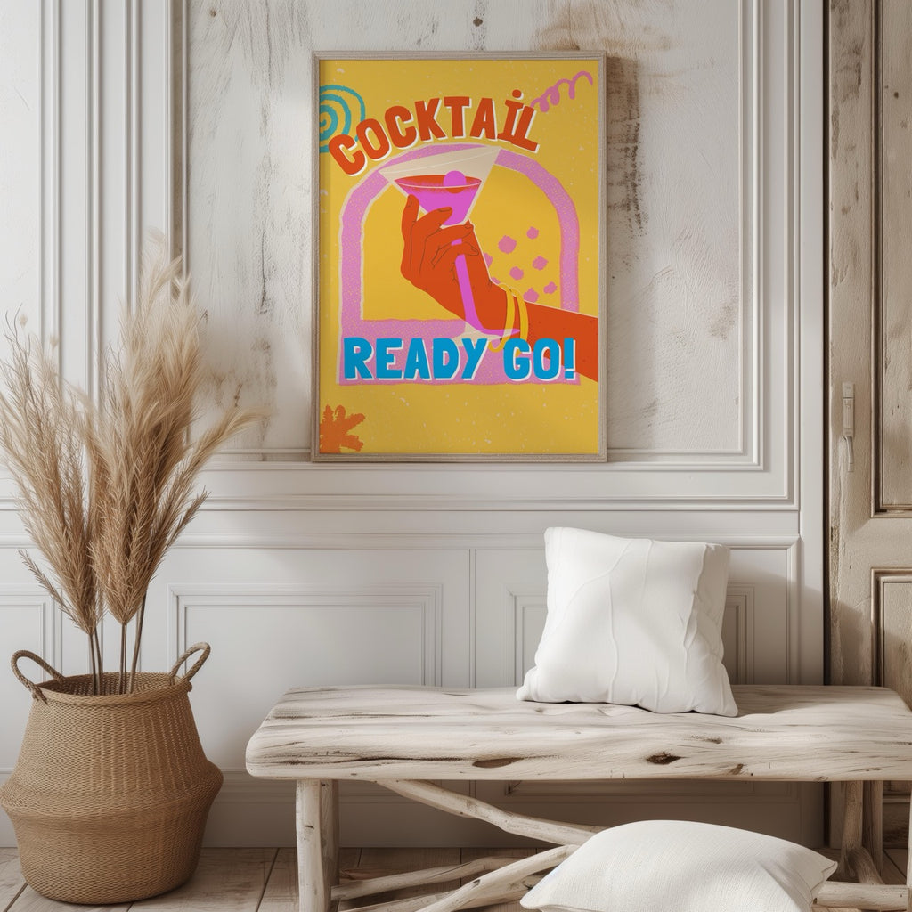 Classic Cocktail Ready Go Drinks - Rolled Poster Wall Art Print | House Prints