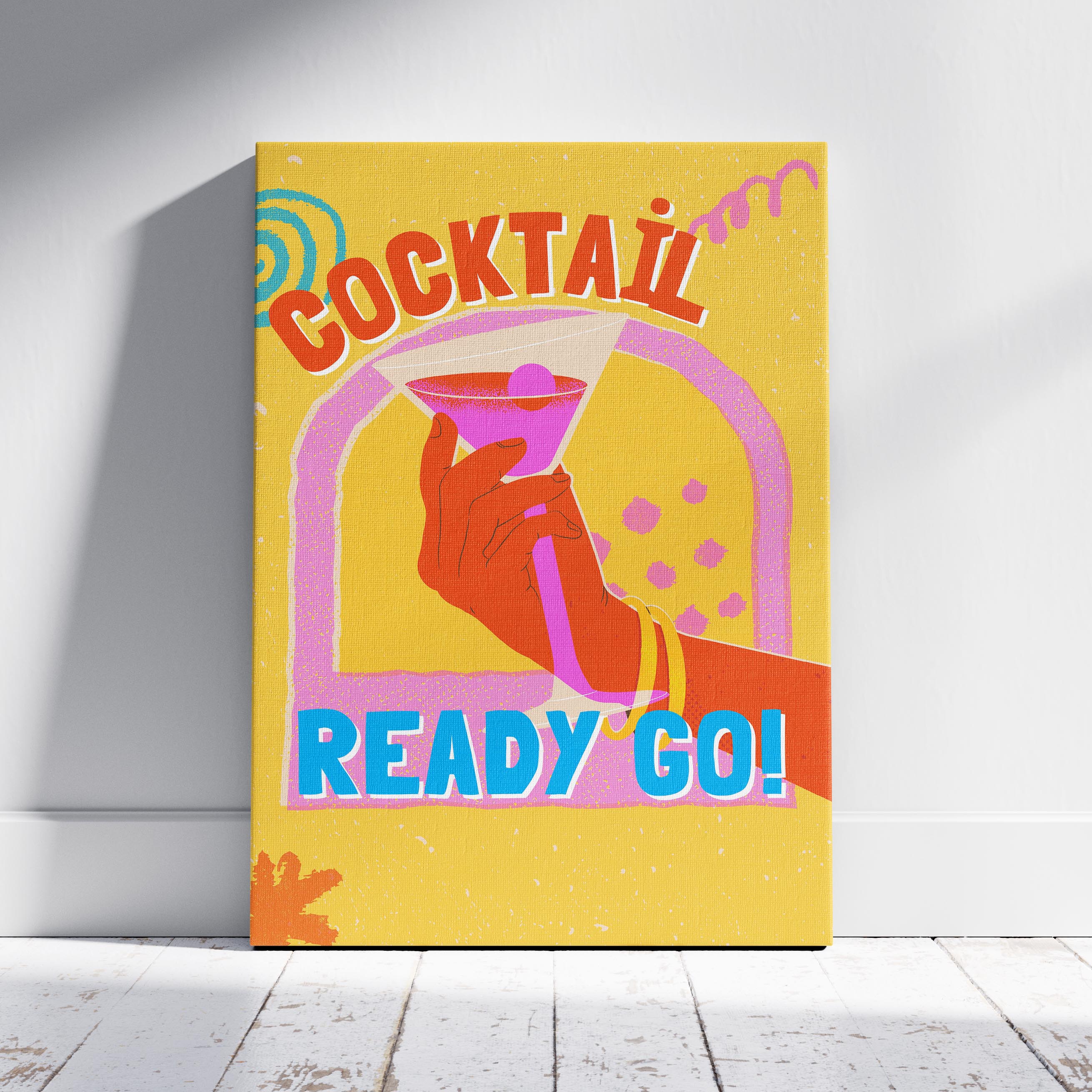 Classic Cocktail Ready Go Drinks - Framed Canvas Wall Art Print | House Prints