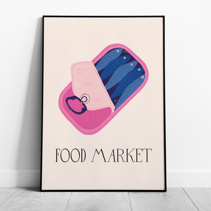 Quirky Sardine Tin Food Market - Rolled Poster Wall Art Print - House Prints