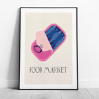 Quirky Sardine Tin Food Market - Rolled Poster Wall Art Print | House Prints