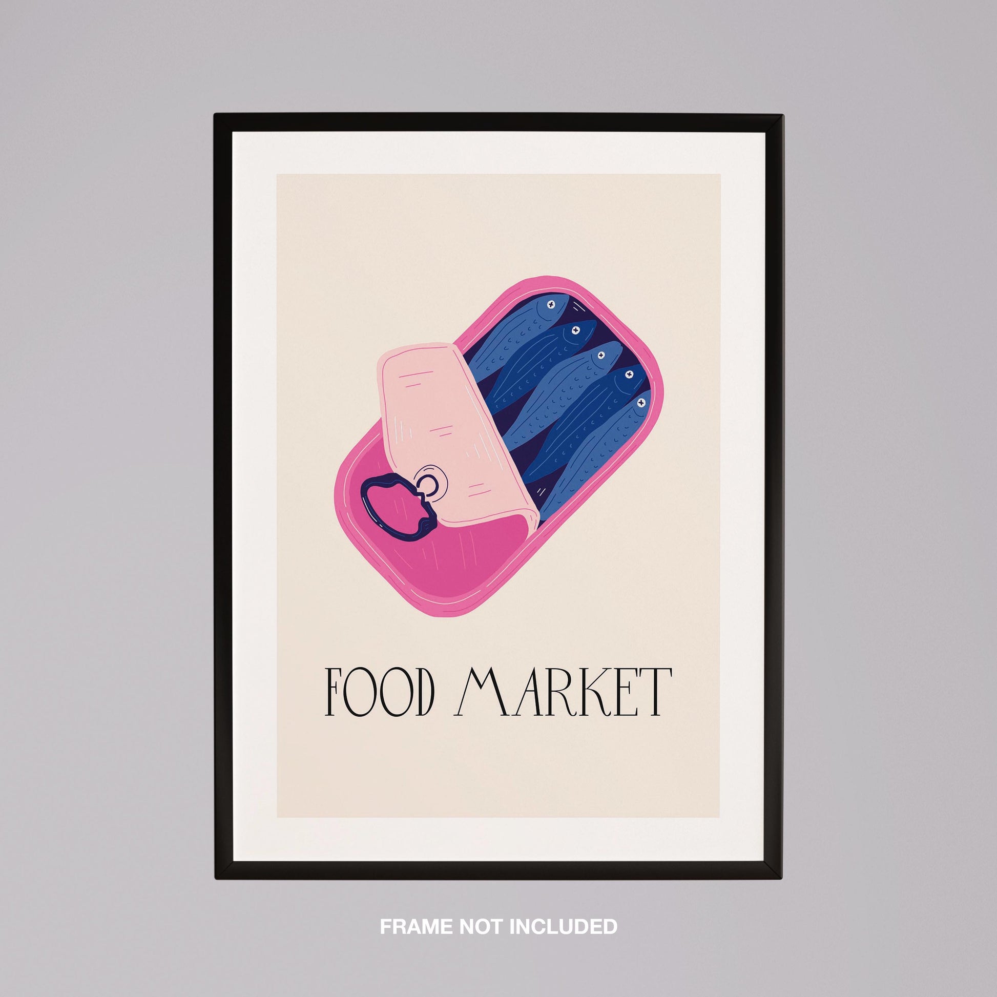 Quirky Sardine Tin Food Market - Rolled Poster Wall Art Print - House Prints