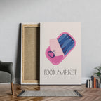 Quirky Sardine Tin Food Market - Framed Canvas Wall Art Print | House Prints