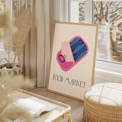 Quirky Sardine Tin Food Market - Rolled Poster Wall Art Print - House Prints