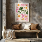 Where's The Food WTF Funny Kitchen Quote - Framed Canvas Wall Art Print | House Prints