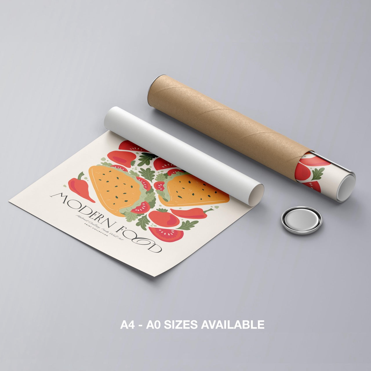 Abstract Tacos Modern Kitchen Food - Rolled Poster Wall Art Print | House Prints