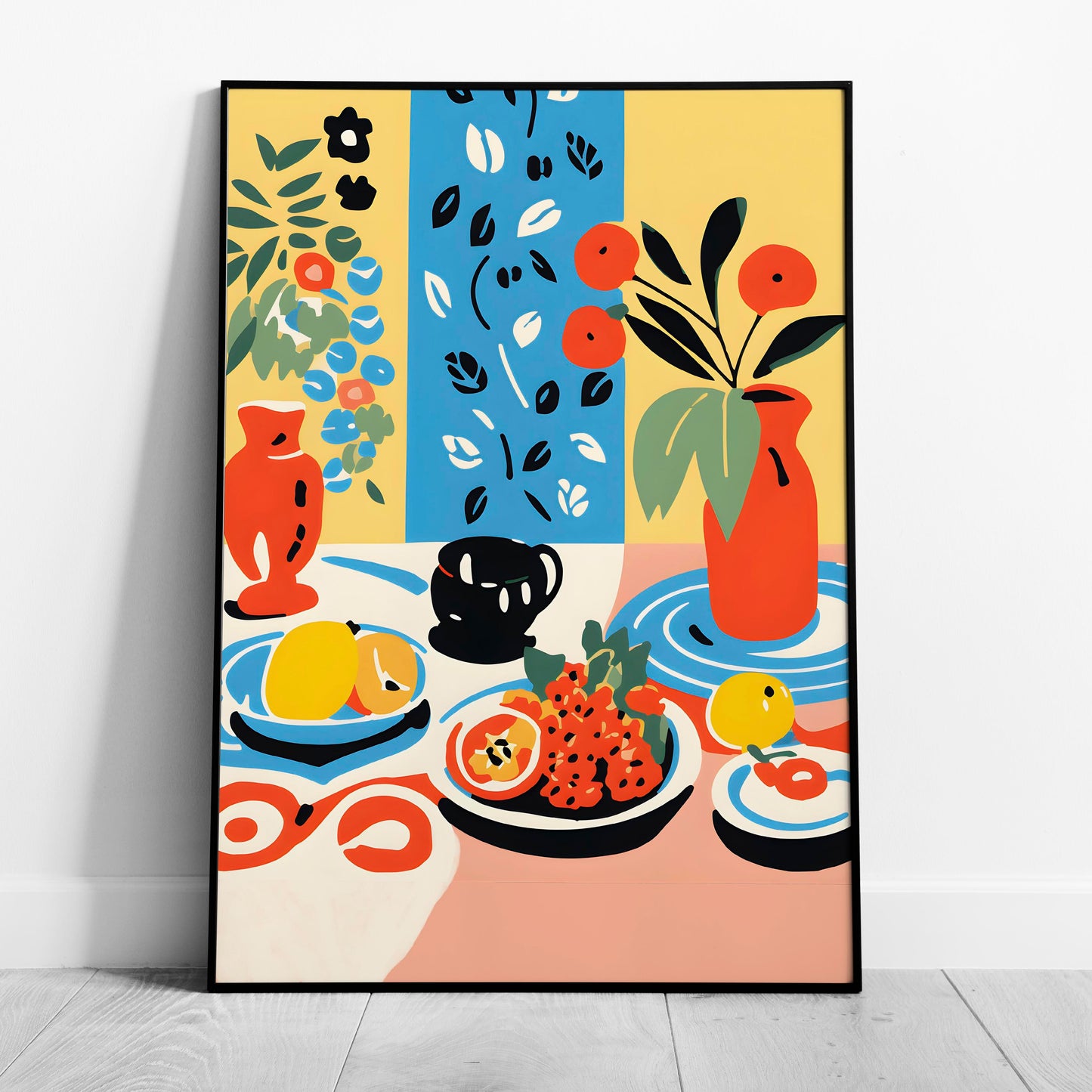 Colourful Table with Fruit Arrangement - Rolled Poster Wall Art Print - House Prints