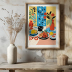 Colourful Table with Fruit Arrangement - Rolled Poster Wall Art Print | House Prints