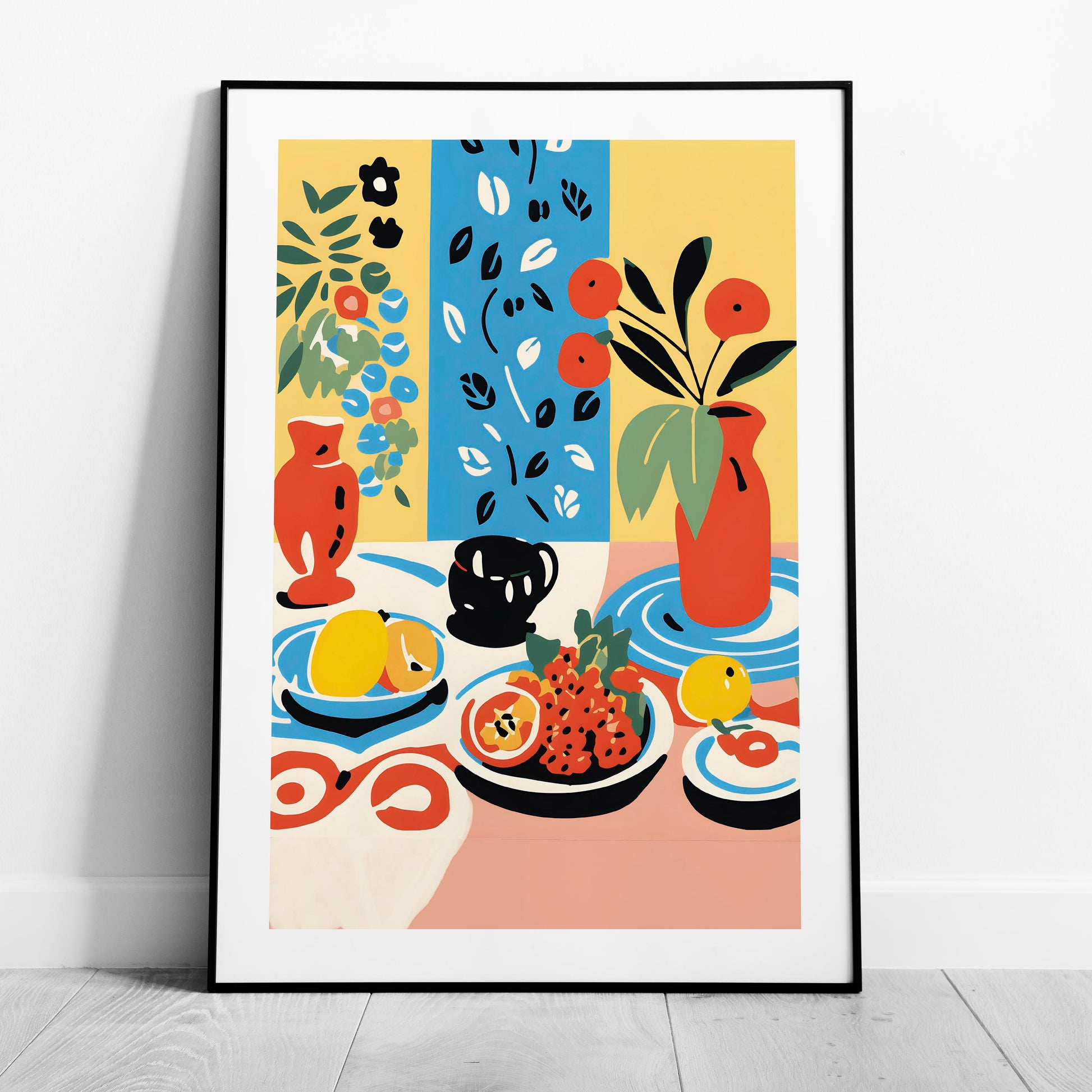 Colourful Table with Fruit Arrangement - Rolled Poster Wall Art Print - House Prints